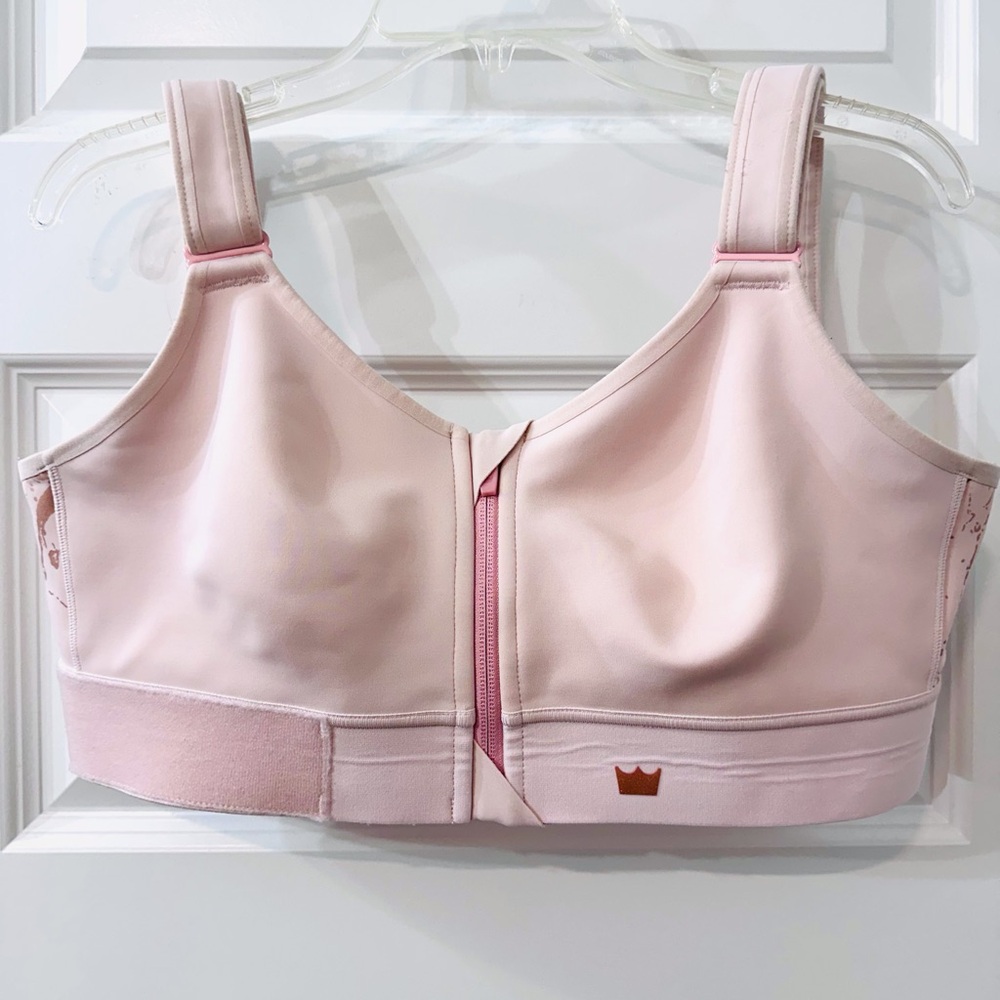 SHEFIT Blush Pink Front-Zip Sports Bra
